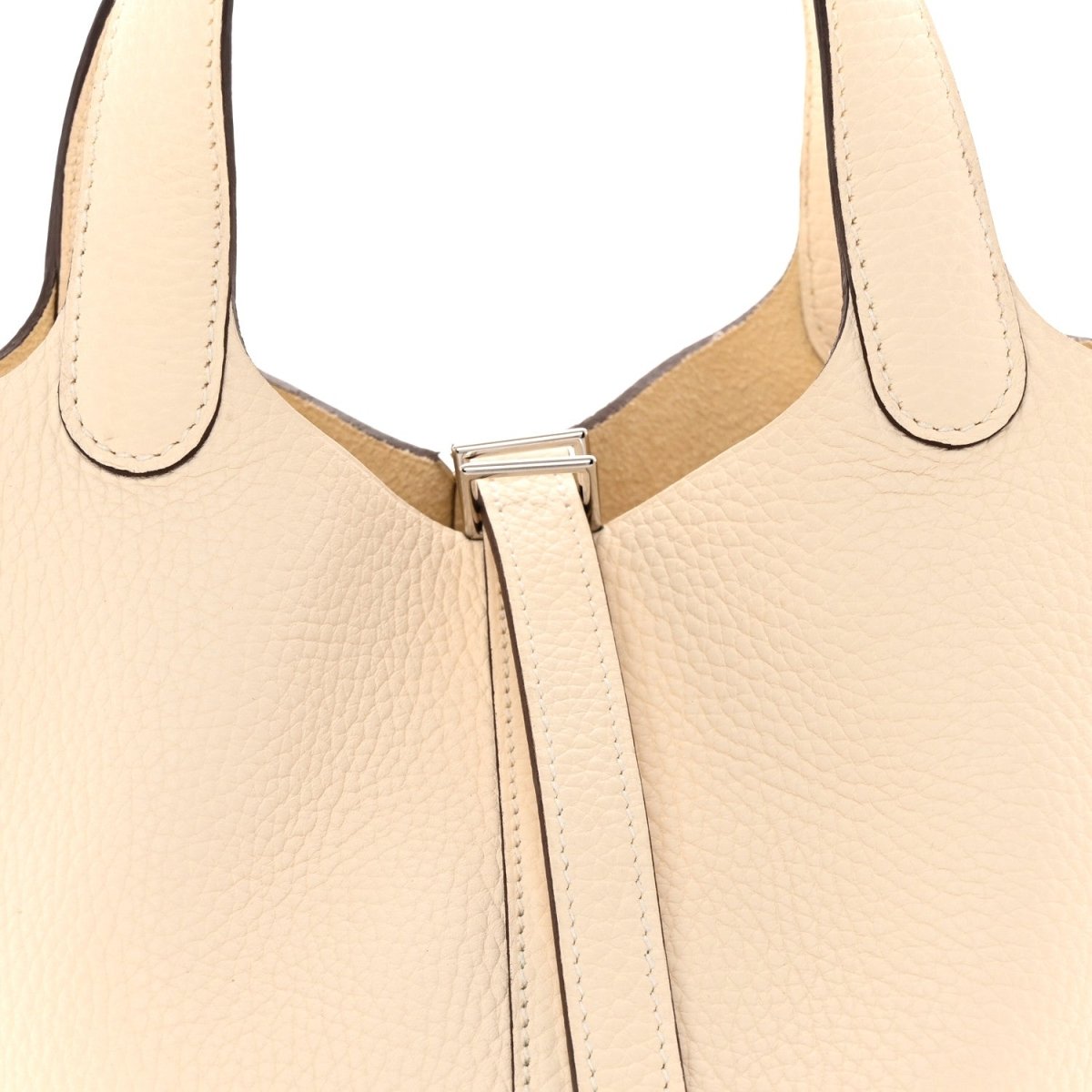 Picotin Lock 18 PM Taurillon Clemence Leather Handbag Nata - NEESTRA
