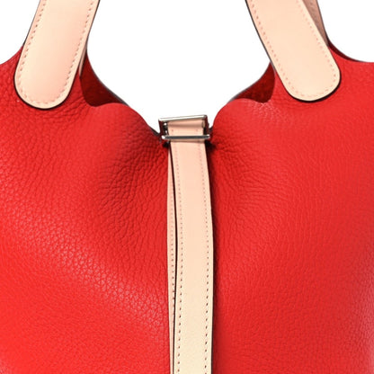 Picotin Lock 18 PM Tote Bag Rouge Tomate Rose Eglantine - NEESTRA
