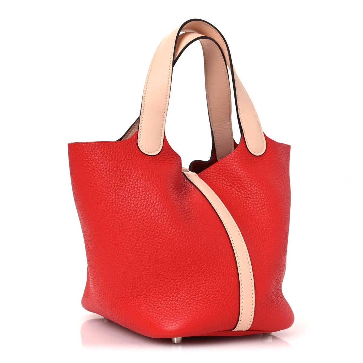 Picotin Lock 18 PM Tote Bag Rouge Tomate Rose Eglantine - NEESTRA