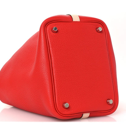 Picotin Lock 18 PM Tote Bag Rouge Tomate Rose Eglantine - NEESTRA