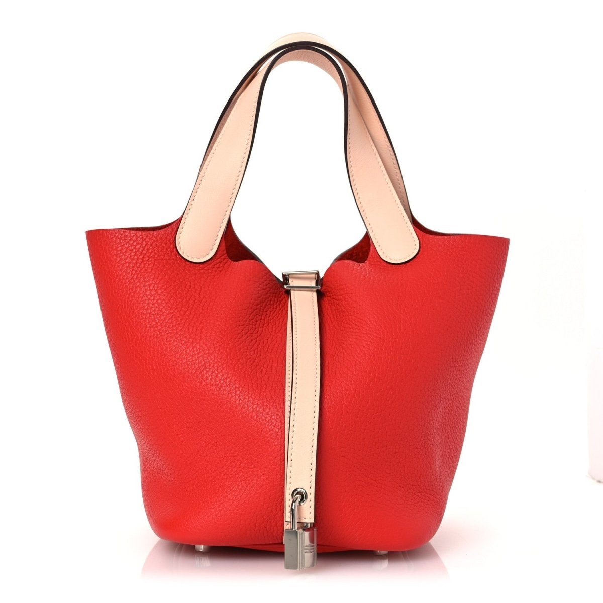 Picotin Lock 18 PM Tote Bag Rouge Tomate Rose Eglantine - NEESTRA