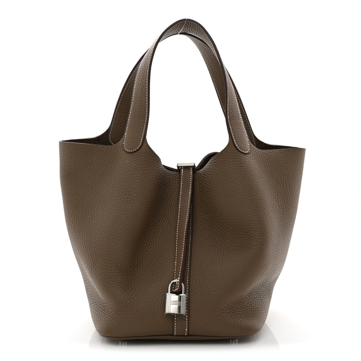 Picotin Lock 22 MM Bucket Bag Clemence Calfskin Etoupe - NEESTRA