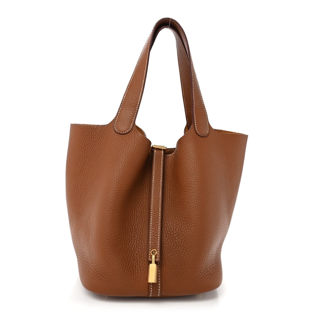 Picotin Lock 22 MM Taurillon Clemence Leather Tote Gold - NEESTRA