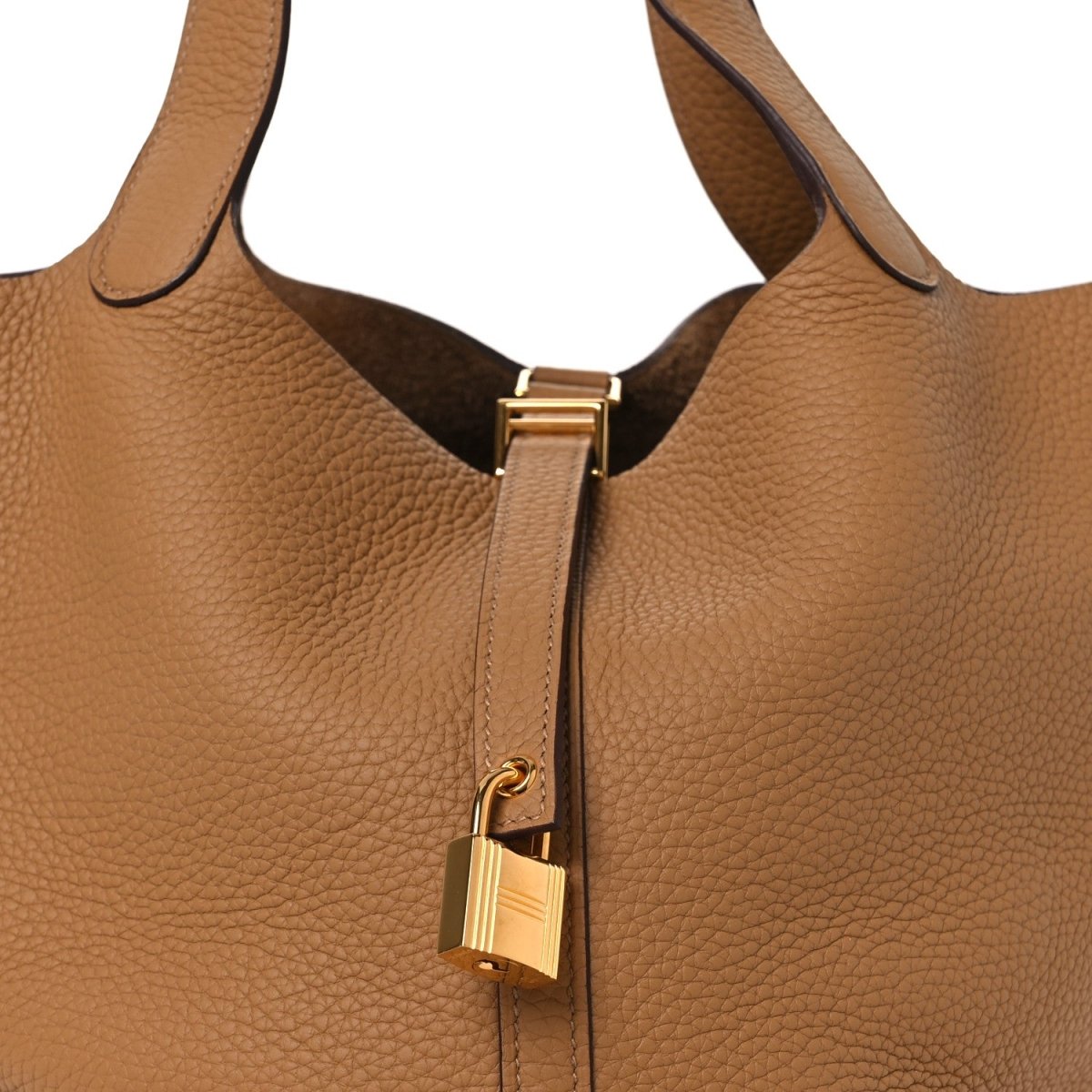 Picotin Lock 22 MM Tote Bag Taurillon Clemence Leather Biscuit - NEESTRA