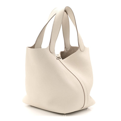 Picotin Lock 22mm Taurillon Clemence Leather Bucket Bag Beton - NEESTRA