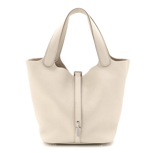 Picotin Lock 22mm Taurillon Clemence Leather Bucket Bag Beton - NEESTRA