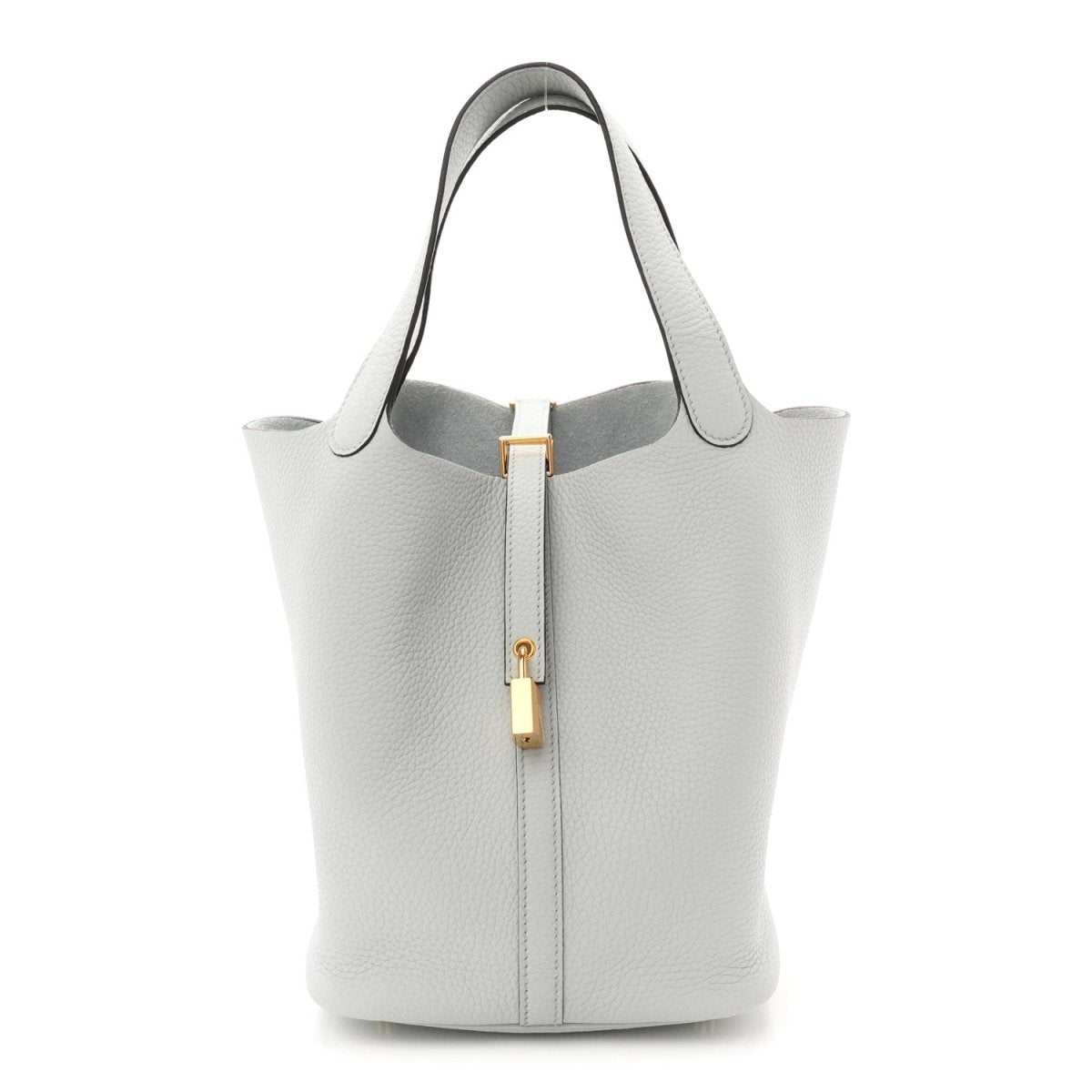 Picotin Lock Bucket Tote Taurillon Clemence Leather 22cm Pale Blue - NEESTRA