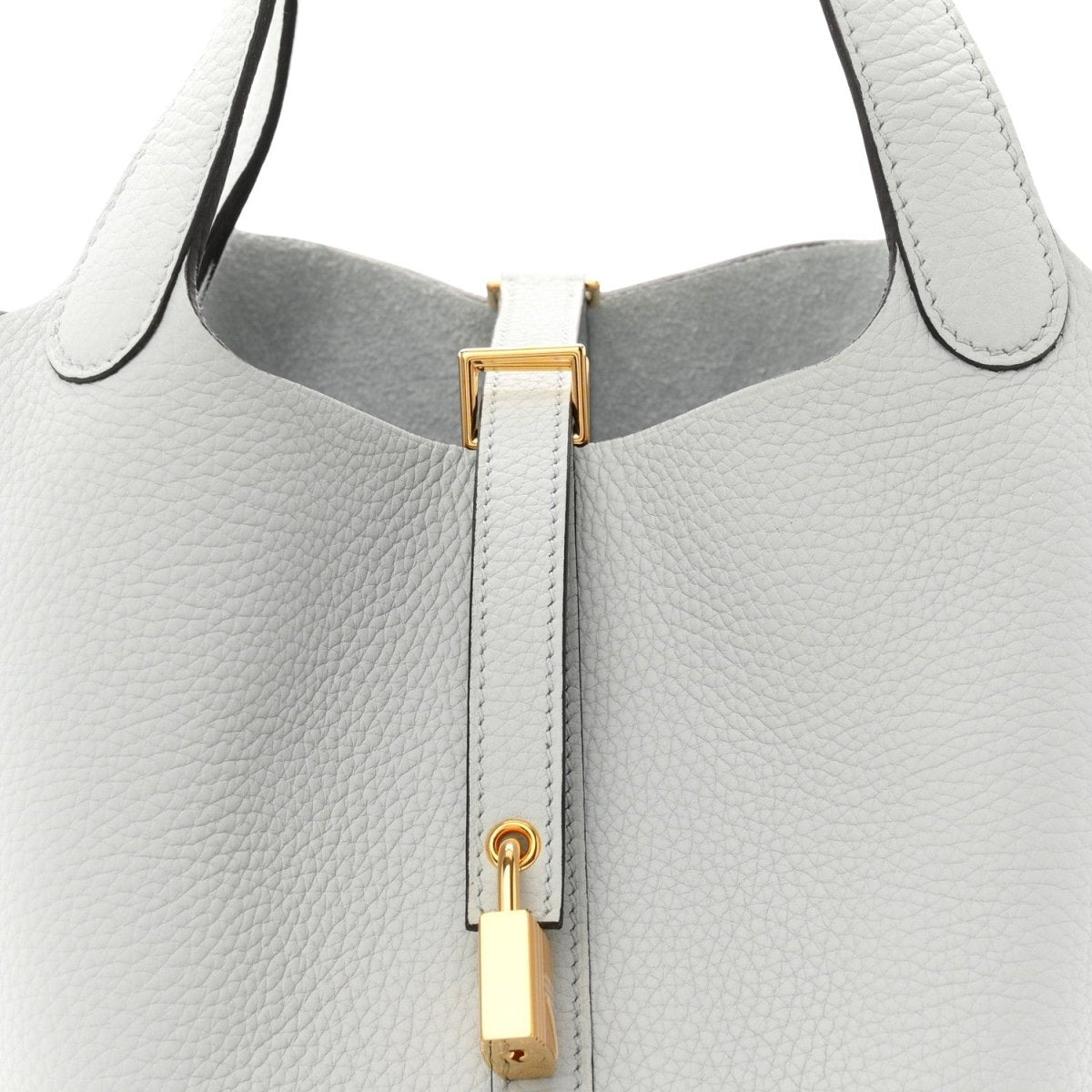 Picotin Lock Bucket Tote Taurillon Clemence Leather 22cm Pale Blue - NEESTRA