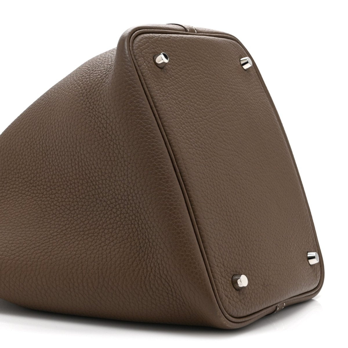 Picotin Lock Tote Bag Taurillon Clemence Leather 22cm Etoupe - NEESTRA