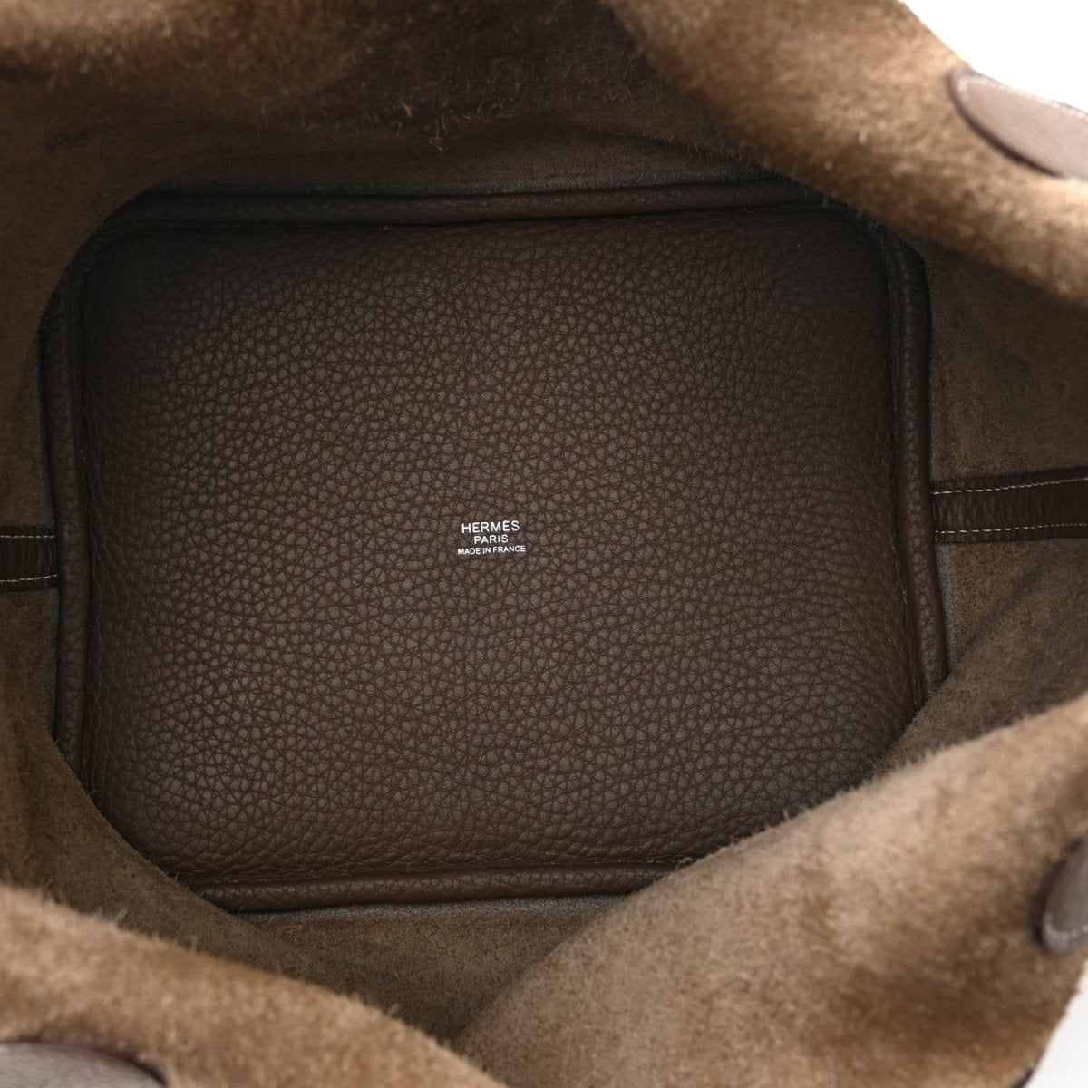 Picotin Lock Tote Bag Taurillon Clemence Leather 22cm Etoupe - NEESTRA
