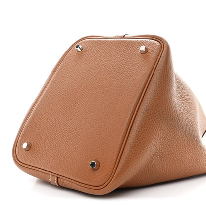 Picotin Lock Tote Bag Taurillon Clemence Leather 22cm Gold - NEESTRA