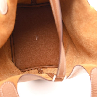 Picotin Lock Tote Bag Taurillon Clemence Leather 22cm Gold - NEESTRA
