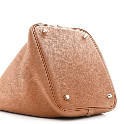 Picotin Lock Tote Bag Taurillon Clemence Leather 22cm Gold - NEESTRA