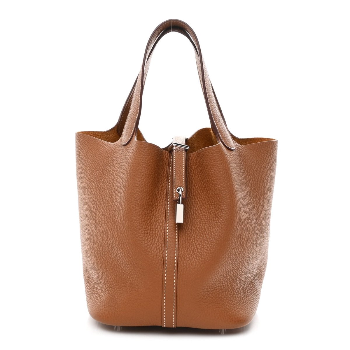 Picotin Lock Tote Bag Taurillon Clemence Leather 22cm Gold - NEESTRA