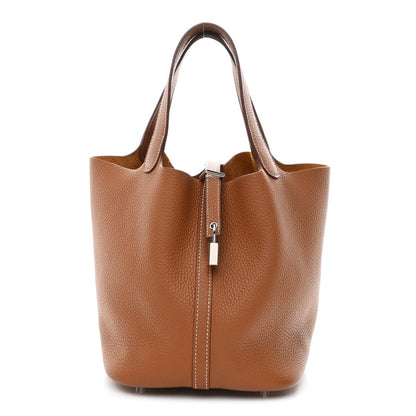 Picotin Lock Tote Bag Taurillon Clemence Leather 22cm Gold - NEESTRA
