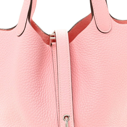 Taurillon Clemence Picotin Lock 18 PM Bucket Bag in Rose Sakura - NEESTRA