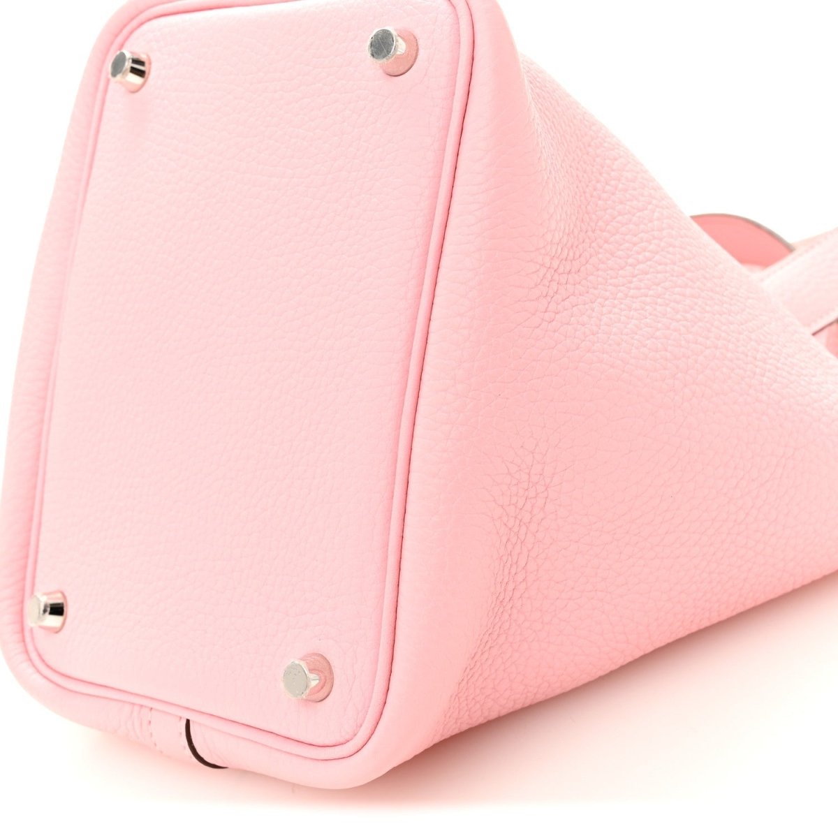Taurillon Clemence Picotin Lock 18 PM Bucket Bag in Rose Sakura - NEESTRA