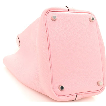 Taurillon Clemence Picotin Lock 18 PM Bucket Bag in Rose Sakura - NEESTRA