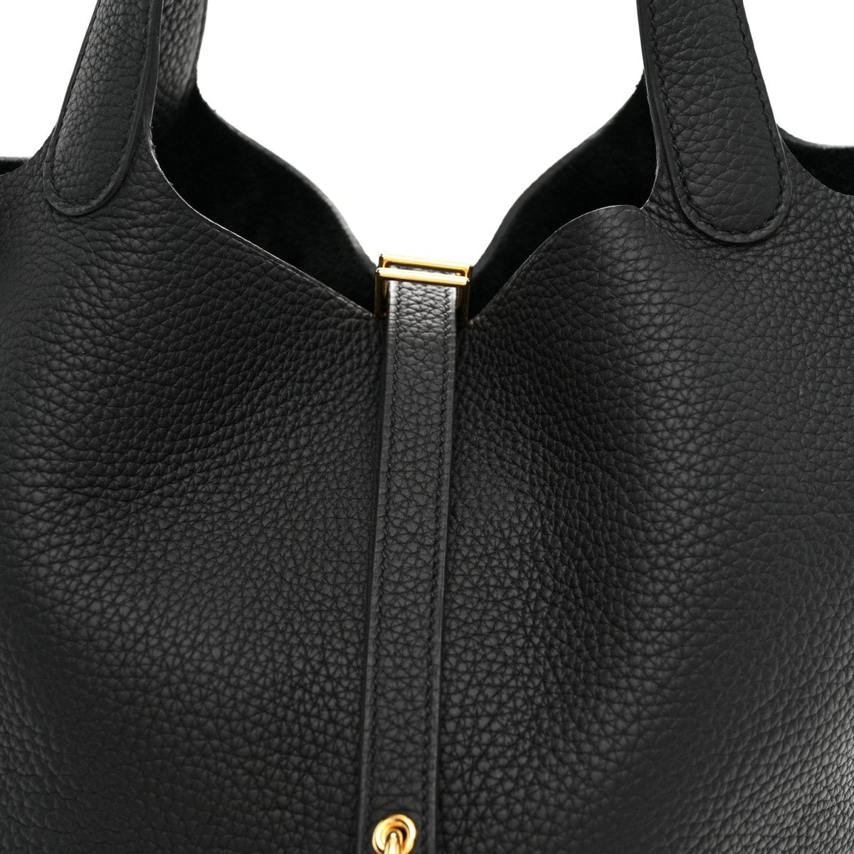 Taurillon Clemence Picotin Lock 22 MM Black Tote - NEESTRA
