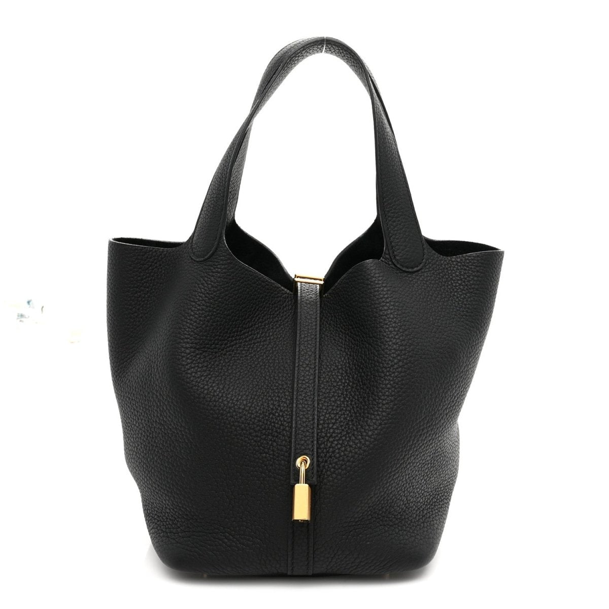 Taurillon Clemence Picotin Lock 22 MM Black Tote - NEESTRA