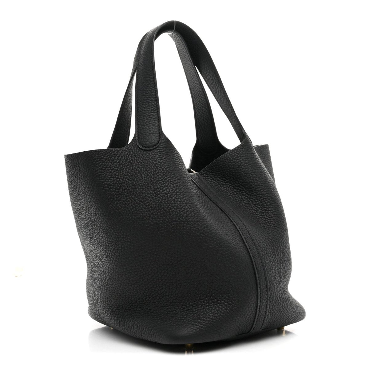 Taurillon Clemence Picotin Lock 22 MM Black Tote - NEESTRA