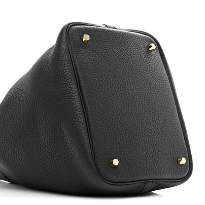 Taurillon Clemence Picotin Lock 22 MM Black Tote - NEESTRA