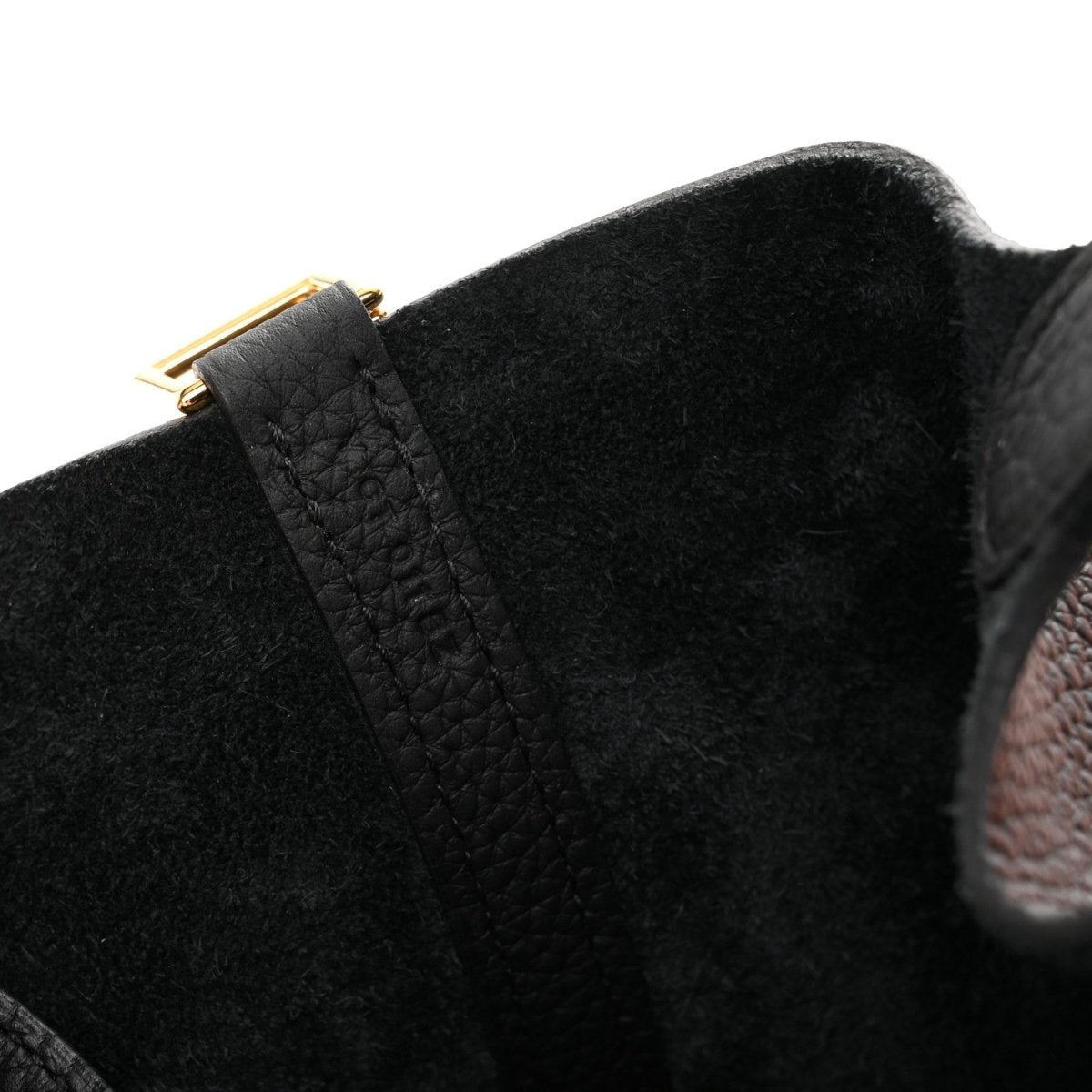 Taurillon Clemence Picotin Lock 22 MM Black Tote - NEESTRA