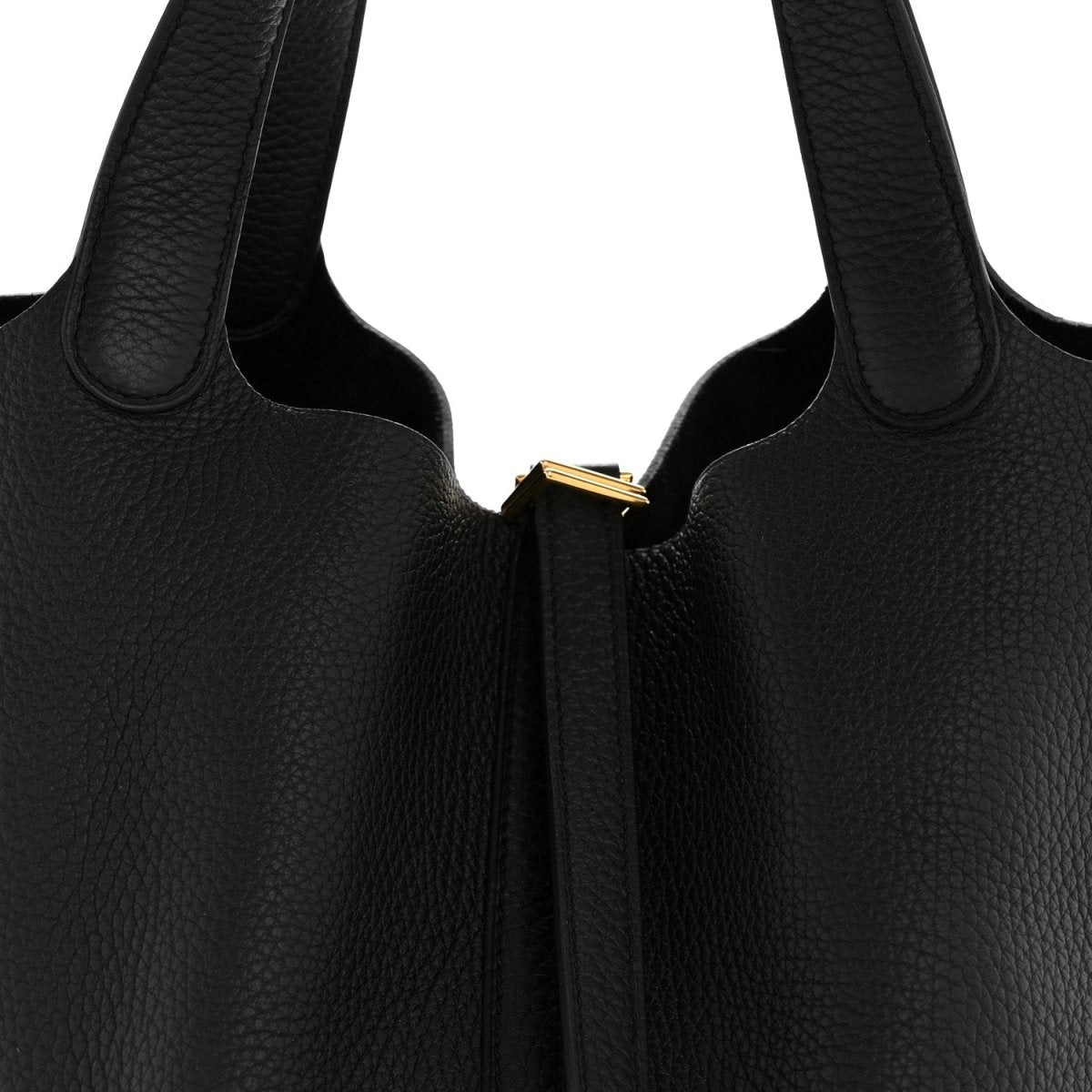 Taurillon Clemence Picotin Lock 22 MM Tote Black - NEESTRA