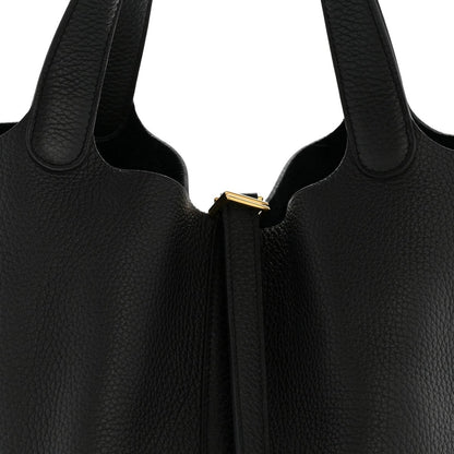Taurillon Clemence Picotin Lock 22 MM Tote Black - NEESTRA
