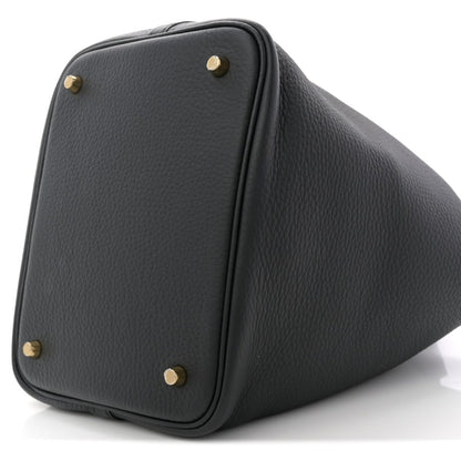 Taurillon Clemence Picotin Lock 22 MM Tote Black - NEESTRA
