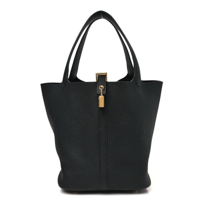 Taurillon Clemence Picotin Lock 22 MM Tote Black - NEESTRA