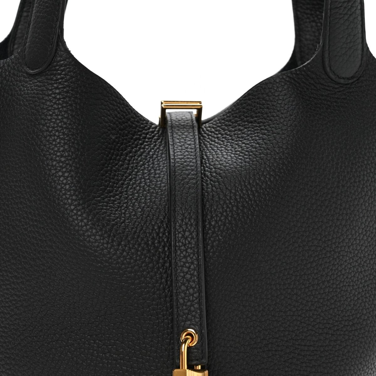 Taurillon Clemence Picotin Lock 22 MM Tote Black - NEESTRA