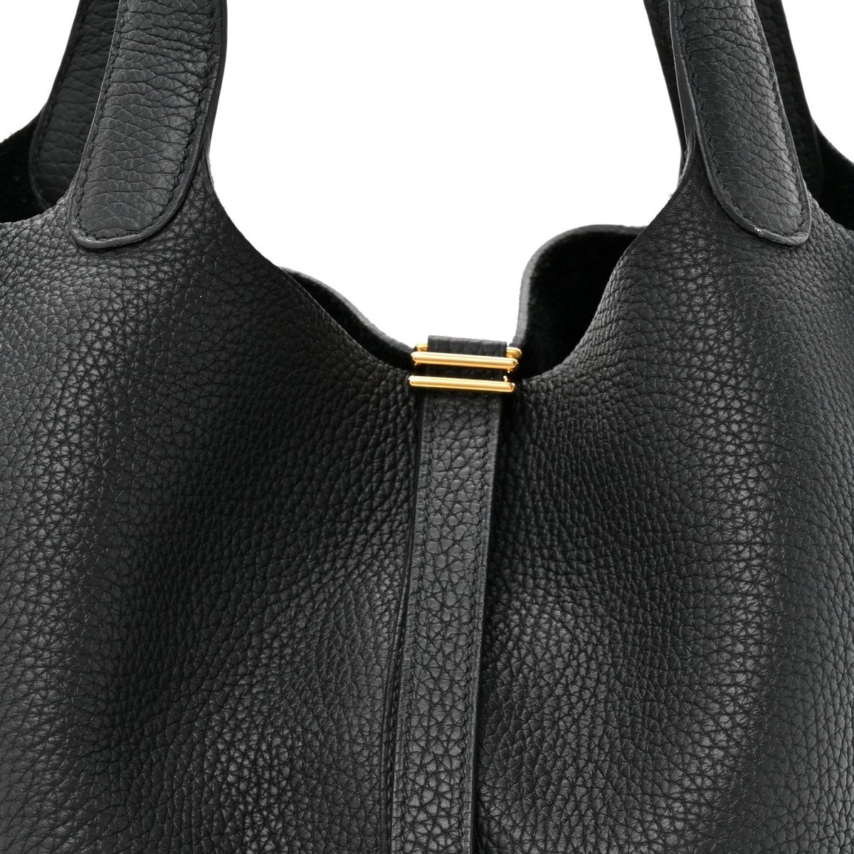 Taurillon Clemence Picotin Lock 22 MM Tote Black - NEESTRA