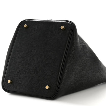 Taurillon Clemence Picotin Lock 22 MM Tote Black - NEESTRA