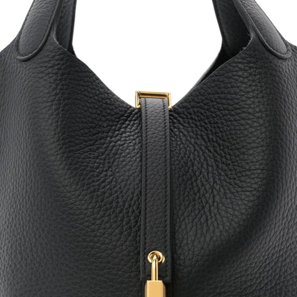 Taurillon Clemence Picotin Lock 22 MM Tote Black - NEESTRA