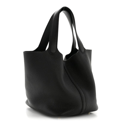 Taurillon Clemence Picotin Lock 22 MM Tote Black - NEESTRA