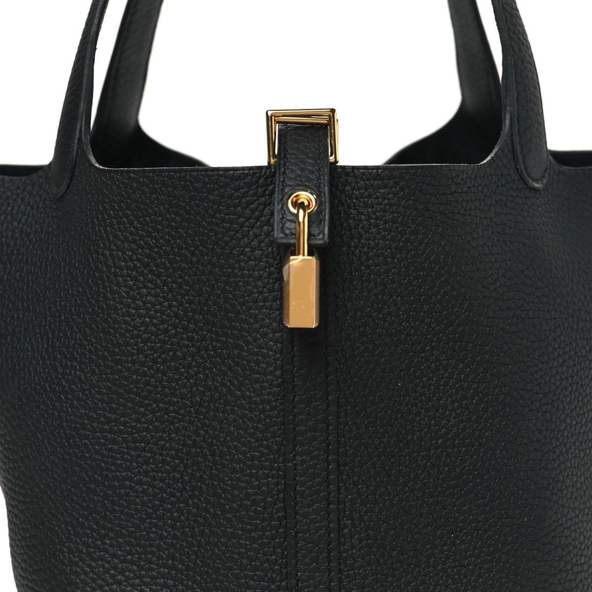 Taurillon Clemence Picotin Lock 22 MM Tote Black - NEESTRA