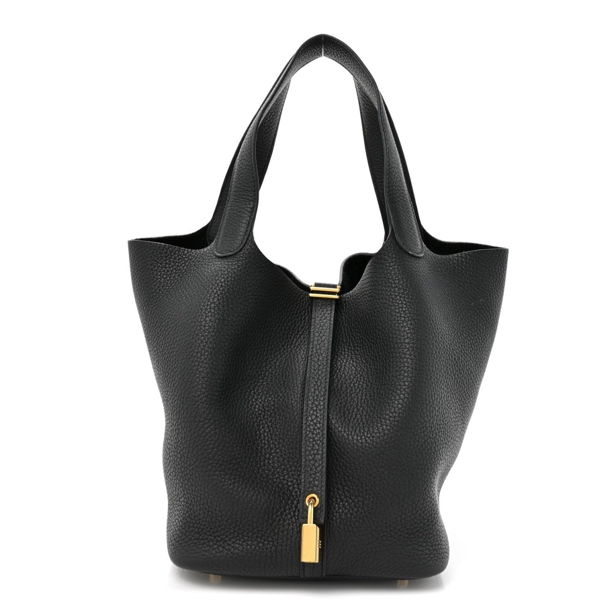 Taurillon Clemence Picotin Lock 22 MM Tote Black - NEESTRA