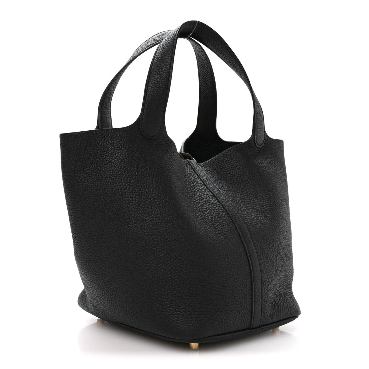Taurillon Clemence Picotin Lock 22 MM Tote Black - NEESTRA
