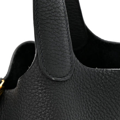 Taurillon Clemence Picotin Lock 22 MM Tote Black - NEESTRA