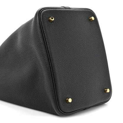 Taurillon Clemence Picotin Lock 22 MM Tote Black - NEESTRA