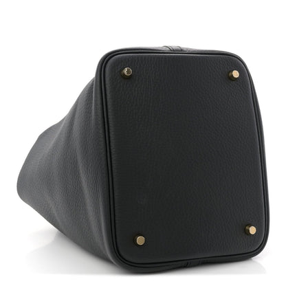 Taurillon Clemence Picotin Lock 22 MM Tote Black - NEESTRA