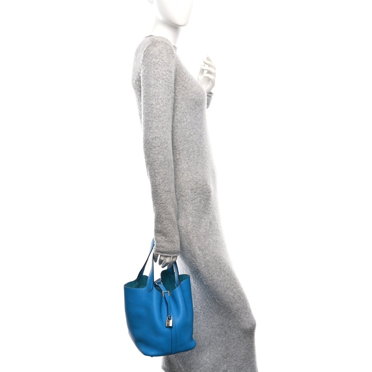 Taurillon Clemence Picotin Lock 22 MM Tote Bleu Frida - NEESTRA