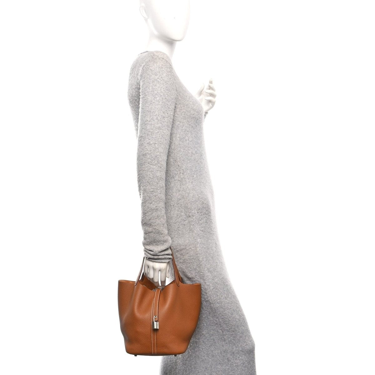 Taurillon Clemence Picotin Lock 22 MM Tote Gold - NEESTRA