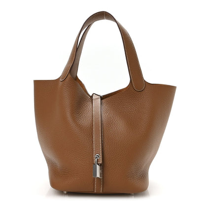 Taurillon Clemence Picotin Lock 22 MM Tote Gold - NEESTRA
