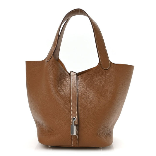 Taurillon Clemence Picotin Lock 22 MM Tote Gold - NEESTRA