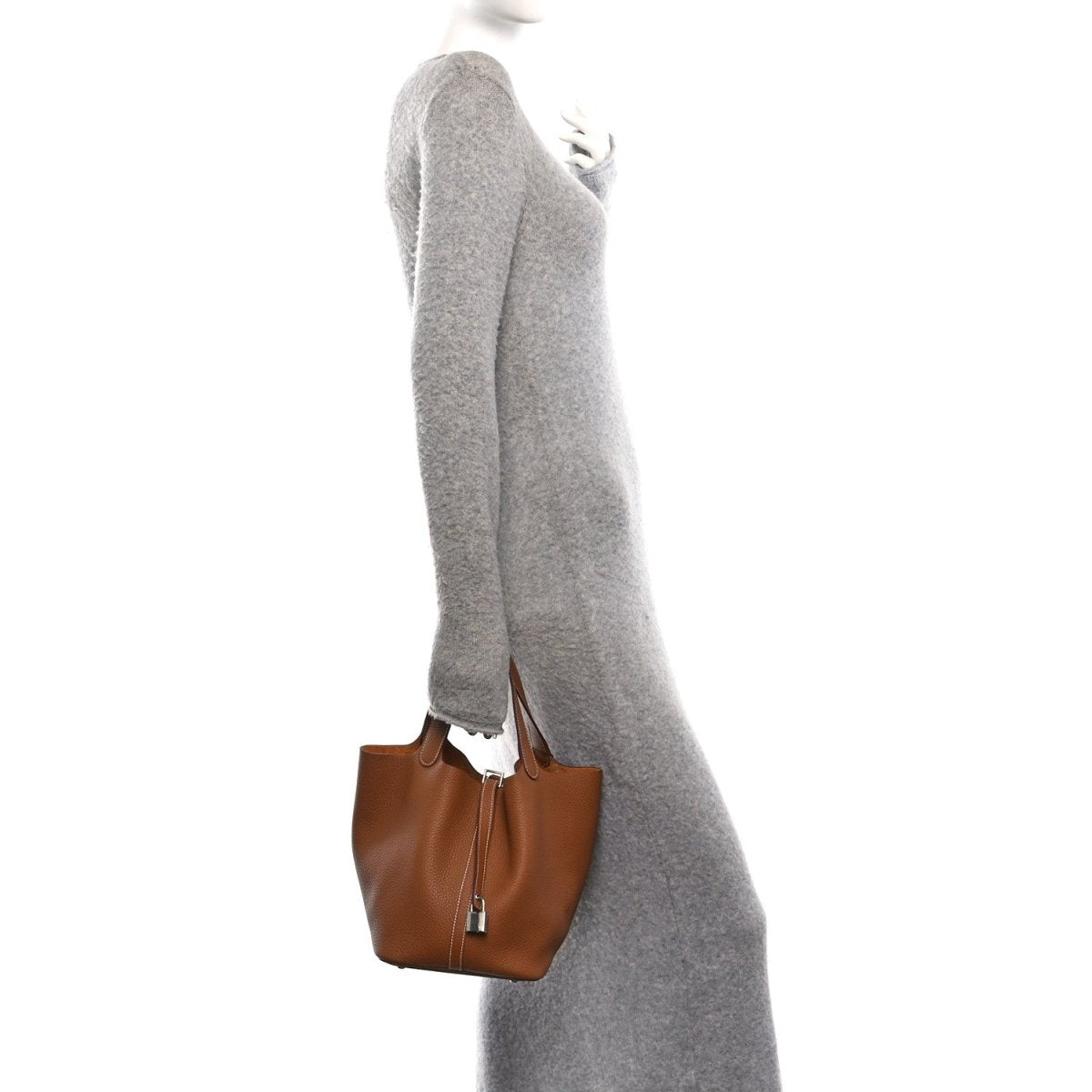 Taurillon Clemence Picotin Lock 22 MM Tote Gold - NEESTRA
