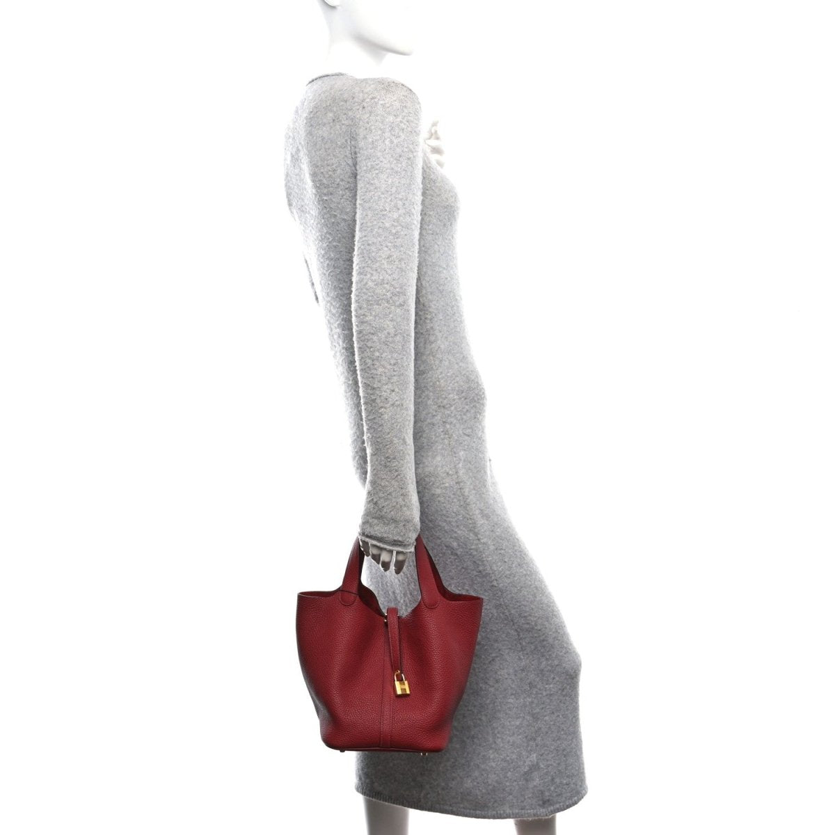 Taurillon Clemence Picotin Lock 22 MM Tote Rouge H - NEESTRA