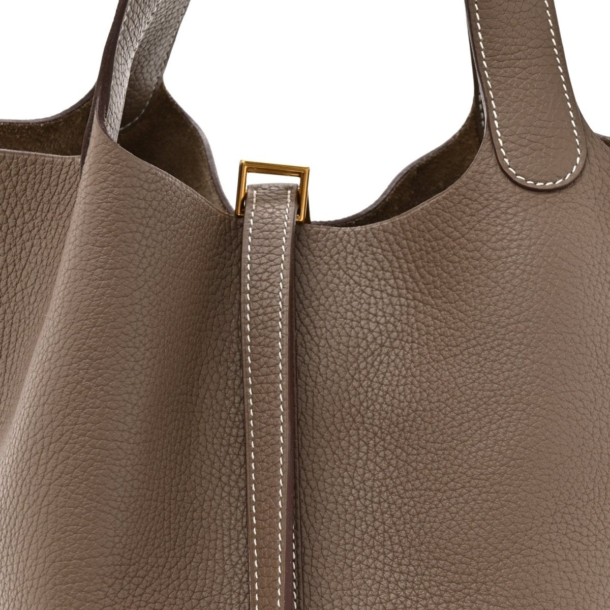 Taurillon Clemence Picotin Lock 22 MM Tote Taupe - NEESTRA