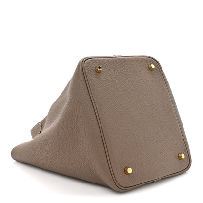 Taurillon Clemence Picotin Lock 22 MM Tote Taupe - NEESTRA